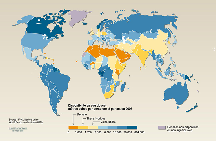 Disponibilité de l'eau potable dans le monde