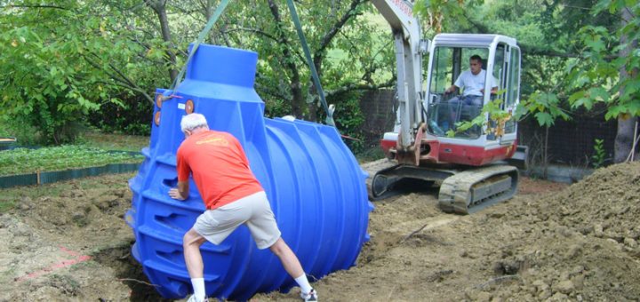 installation d'une cuve de récupération d'eau de pluie